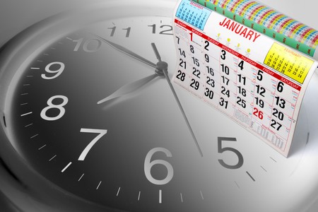 Composite of Clock and Calendarの写真素材