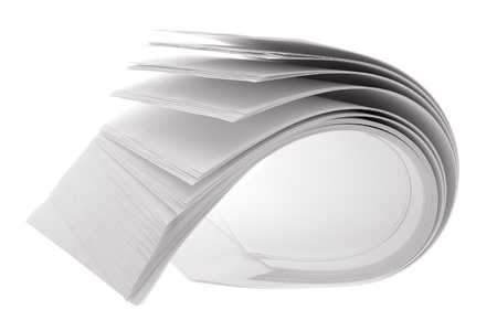 Roll of Papers on White Background