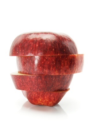 Slices of Red Delicious Apple on White Backgroundの写真素材