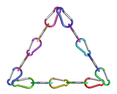 Carabiner Hooks on White Background
