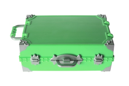 Miniature Hand Baggage on White Backgroundの写真素材