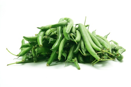 French Beans on White Backgroundの写真素材
