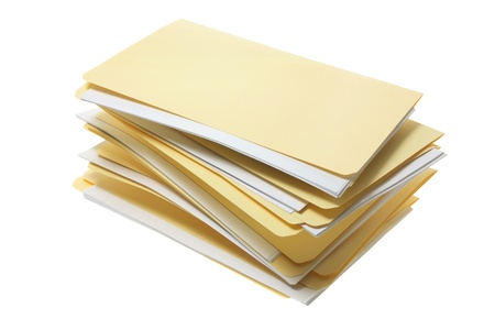 Manila File Folders on White Background