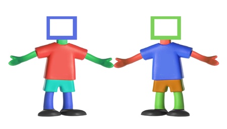 Miniature Figures on White Background