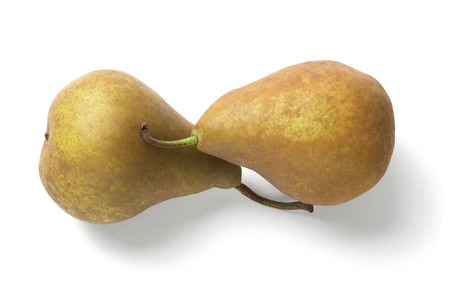 Bosc Pears on White Backgroundの写真素材