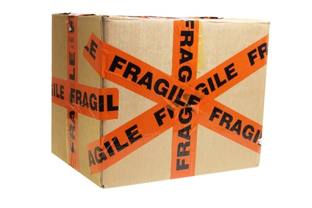 Cardboard Box on White Backgroundの写真素材