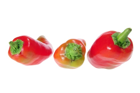 Banana Pepper Chillies on White Backgroundの写真素材