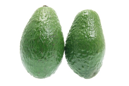Avocados on Isolated White Background