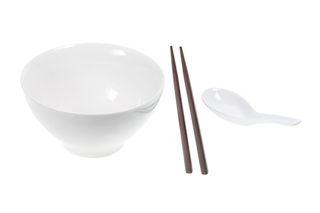 Chinese Eating Utensils on White Backgroundの写真素材