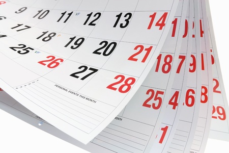 Close Up of Calendar Pagesの写真素材
