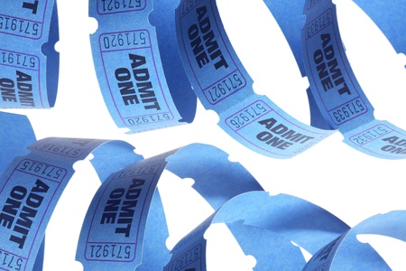 Movie Tickets on White Backgroundの写真素材