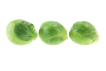 Brussel Sprouts on White Backgroundの写真素材
