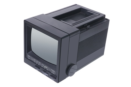 Portable TV on White Background