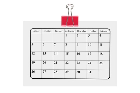Calendar on White Background