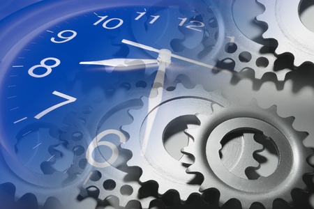 Composite of Clock and Cog Wheels