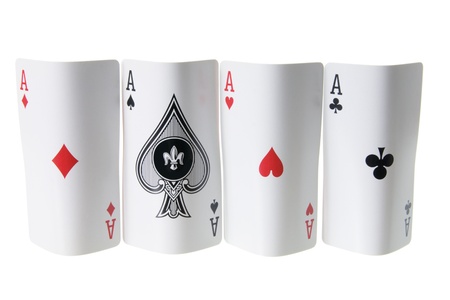 Four Aces Cards on White Backgroundのeditorial素材