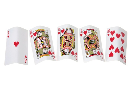 Royal Flush on White Background