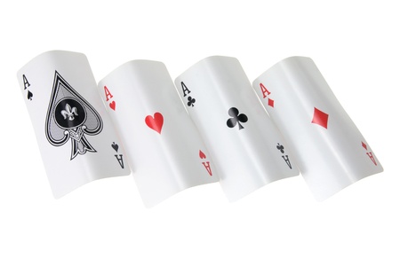 Four Aces Cards on White Backgroundのeditorial素材
