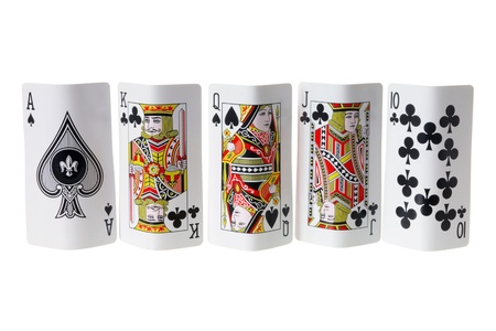 Royal Flush on White Background