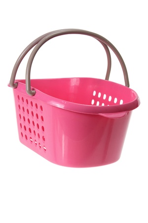 Plastic Basket on White Backgroundの写真素材