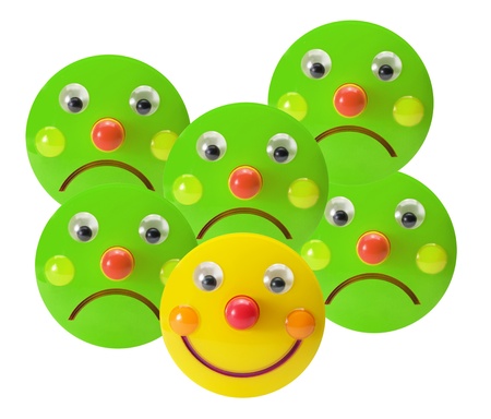 Smiley Toys on White Backgroundの写真素材