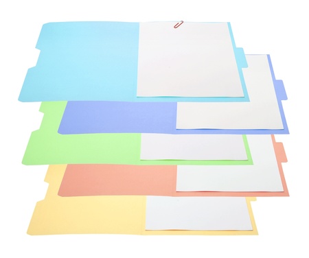 Manila File Folders on White Background