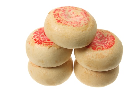 Green Paste Pastry on White Backgroundの写真素材