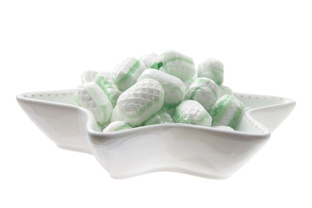 Mint Lollies on White Background