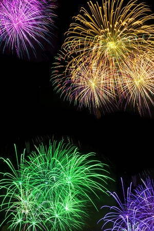 Fireworks on Black Backgroundの写真素材