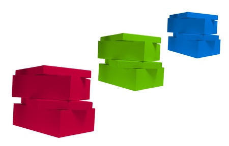 Cardboard Boxes on White Backgroundの写真素材