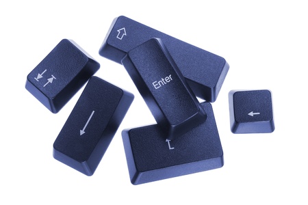 Computer Keys on White Backgroundの写真素材
