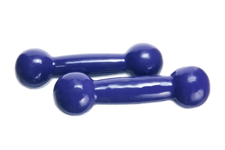 Dumbbells on White Backgroundの写真素材