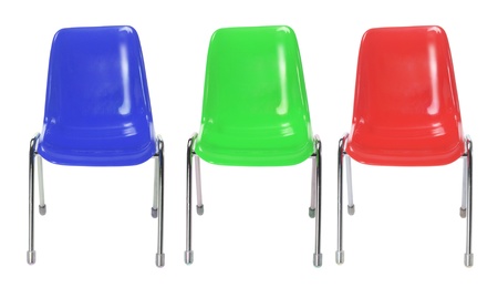 Plastic Chairs on White Background