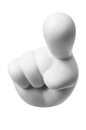 Pointing Finger on White Backgroundの写真素材