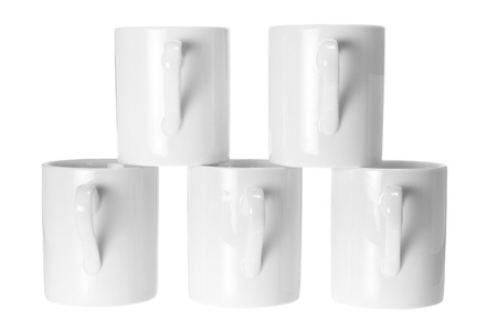 Coffee Mugs on White Backgroundの写真素材