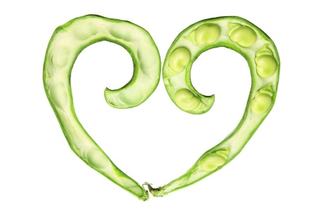 Broad Beans on White Backgroundの写真素材