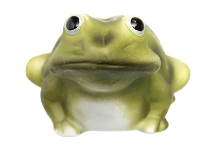 Frog Figurine on White Background