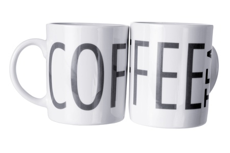 Coffee Cups on White Backgroundの写真素材