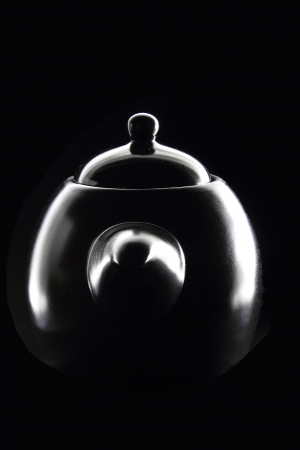 Pot on Black Backgroundの写真素材