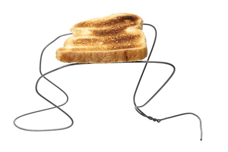 Wire Hanger Toaster on White Background