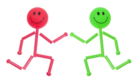 Smiley Figures on White Backgroundの写真素材