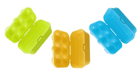 Egg Cartons on White Background