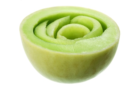 Honeydew Melon on White Backgroundの写真素材