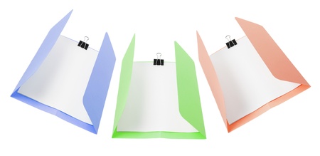 Manila Folders on White Backgroundの写真素材
