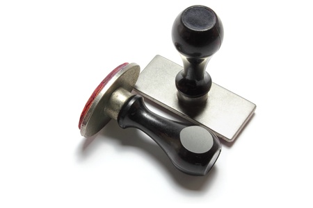 Rubber Stamps on White Backgroundの写真素材