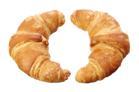 Croissants on White Backgroundの写真素材