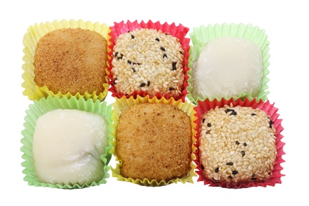 Japanese Mochi on White Backgroundの写真素材