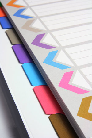 Close Up of File with Labelsの写真素材