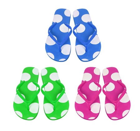 Slippers on White Backgroundの写真素材