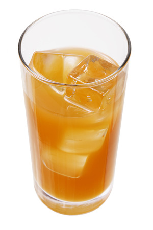 Glass of Orange Juice on White Backgroundの写真素材